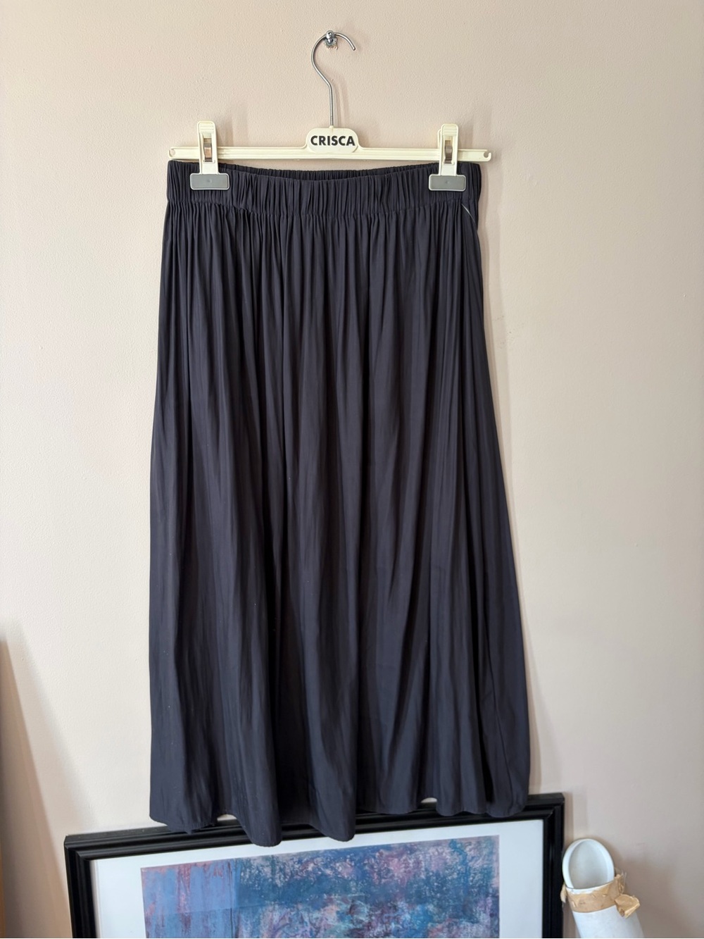 twik Black Pleated Maxi Skirt